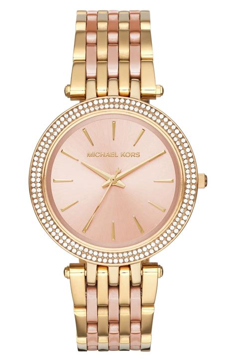 michael kors darci silvertone crystal link bracelet watch|Michael Kors darci.